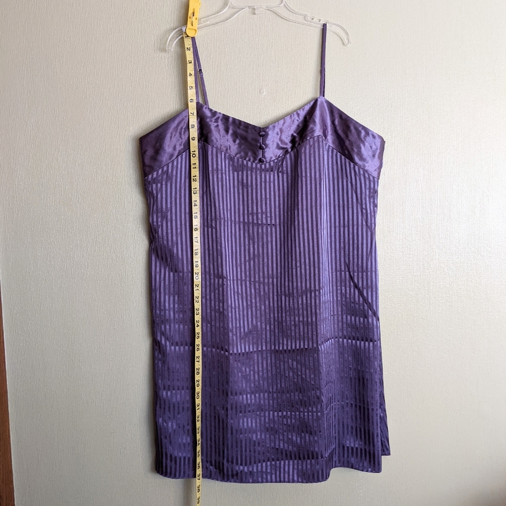 Vintage Amelia's Short Nightgown Slip Purple Satin Thin Straps Size XL - Picture 15 of 16